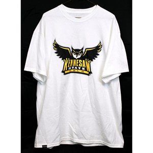 Jansport White T Shirt Kennesaw State Owls Collage Logo Unisex Sz XL 100% Cotton